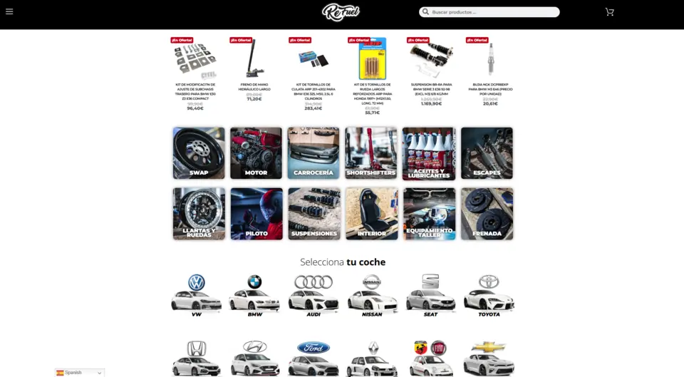 Refuelparts automotive ecommerce catalogue.